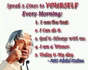 APJ Abdul Kalam Speak 5 Lines To Yourself Fb Share