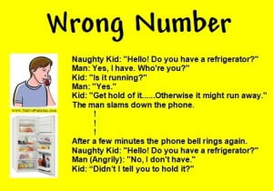 Naughty Kids Jokes Wrong Number