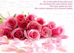 Quote Of Love With Pink Rose