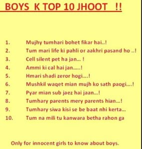 Boys Ke Top 10 Jhoot! Fb Share