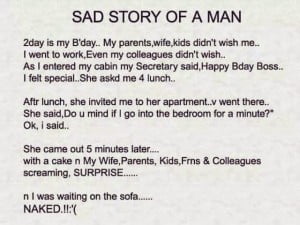 Sad Story Of Man !!! Funny Joke Image