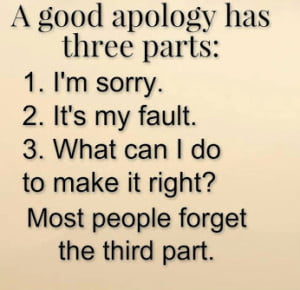 A Good Apology Has Three Parts