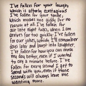 Fallen in love with you love quote