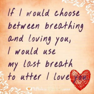 Choosing between loving and Breathing