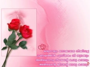 Malayalam Love Quote With Rose