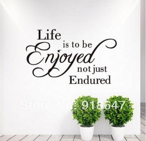 Life Is To Be Enjoyed Not Just Endured